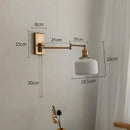 Axyaa Nordic Brass Swing Arm LED Wall Sconce for Bedroom, Living Room & Study