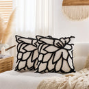 Axyaa Chenille Floral Pillow Cover 45x45cm in Beige Brown Pink Orange