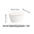 Axyaa Ceramic Stew Pot Steamed Egg Bowl with Cover - Restaurant Tableware