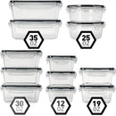 Axyaa Clear Food Storage Containers Set - Tight-Sealing Lids for Kitchen Organization