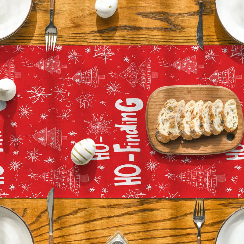 Axyaa Snowflake Polka Table Runner - Festive Farmhouse Dining Decor