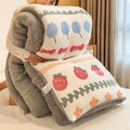 Axyaa Plush Cartoon Bear Blanket: Soft Warm Queen Comforter, Fluffy Fleece Winter Bedding