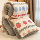 Axyaa Plush Cartoon Bear Blanket: Soft Warm Queen Comforter, Fluffy Fleece Winter Bedding