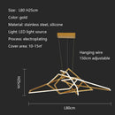 Axyaa Gold Irregular Shape LED Pendant Lights - Dimmable Steel Chandelier for Modern Living Room