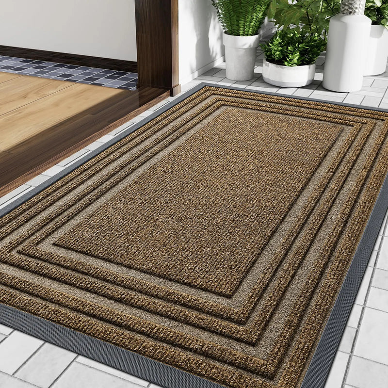 Axyaa Low Profile Outdoor Rubber Mat Heavy Duty Non Slip Indoor Doormat
