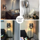 Axyaa Smoke Gray Glass LED Floor Lamp - High-End Nordic Minimalist Lighting