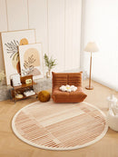 Axyaa Plush Retro Living Room Round Carpet: Soft Fluffy Rug for Bedroom & Cloakroom