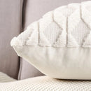 Axyaa White Plush Sofa Pillow Cover 30x50 Soft Rectangular Cushion Case