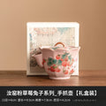 Axyaa Strawberry Rabbit Ru Kiln Teapot Kung Fu Tea Set in Gift Box