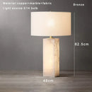 Axyaa Spanish Marble Table Lamp with Fabric Lampshade