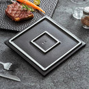 Axyaa Black Ceramic Steak Plate | Creative Sushi & Dessert Dish - Molecular Cuisine Tableware