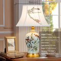 Axyaa Modern Luxury Chinese Ceramics Table Lamp LED for Home Living Room