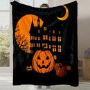 Axyaa Halloween Cartoon Flannel Blanket - Cute Print - Office Nap Sofa Blanket