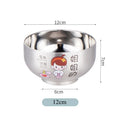 Axyaa Kids' Cartoon Stainless Steel Rice Bowl and Soup Bowl Set