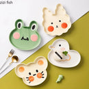 Axyaa Cartoon Animal Ceramic Breakfast Plate - Creative & Cute Dessert Dish