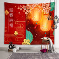Axyaa Chinese New Year Tapestry Blessings Good Luck Spring Festival Decor