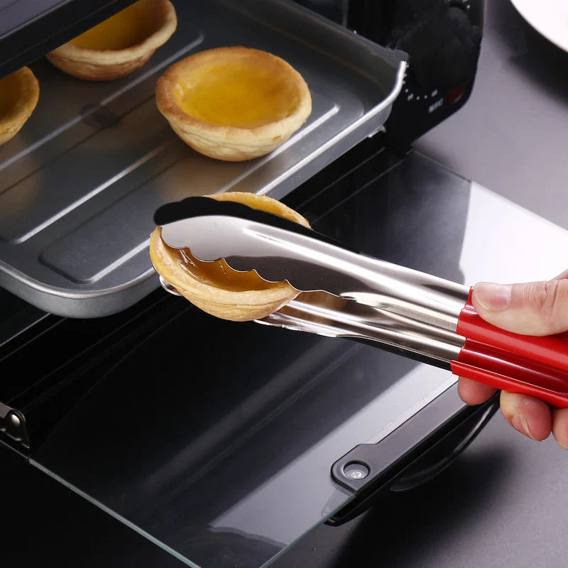 Axyaa Stainless Steel Food Tongs with Anti-Scald Handle