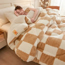 Axyaa Checkerboard Winter Blanket – Super Thick & Warm Soft Fluffy Cashmere Comforter