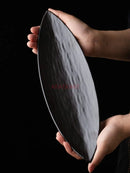 Axyaa Leaf Shape Ceramic Dim Sum Plate for Liuyun Commercial Strip Bread