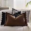 Axyaa Wave Fringed Velvet Cushion Cover in Various Colors
