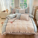 Axyaa Spring Lace Bedding Set: Quilt Cover, Bed Sheet - Fresh Pastoral Style