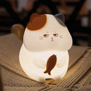 Axyaa Silicone Cat Night Light Lamp - Rechargeable Touch Patting Fun Decor