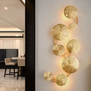 Axyaa Gold Lotus Leaf LED Wall Sconce - Modern Living Room Decor Lighting