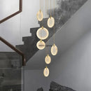 Axyaa Nordic Marble Pendant Lights Stone Round Ceiling Chandeliers for Modern Home Décor