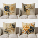 Axyaa Floral Pattern Pillow Cover for Sofa, Bed, Car - Dark & Light Flower Design