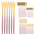Axyaa Mint Gold Cutlery Set Stainless Steel Silverware Kitchen Tableware