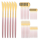 Axyaa Mint Gold Cutlery Set Stainless Steel Silverware Kitchen Tableware