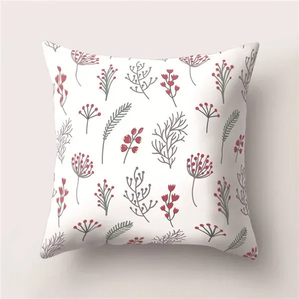 Tropical Cactus Flower Cat Print Pillow Cover 45X45CM for Home Sofa Chair