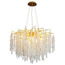Axyaa Nordic Crystal Tassel Chandelier for Living Room: Luxury Indoor Ceiling Pendant Lights