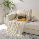 Axyaa Pink Tassels Throw Blanket: Soft, Textured, Cozy Knitted Blanket for Sofa, Couch