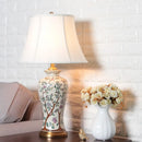 Axyaa Chinese Ceramic Table Lamp for Bedroom Study Night Light Decor