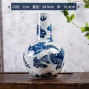 Axyaa Dragon Pattern Ceramic Vase - Jingdezhen Imitation Official Kiln Crackle Glaze