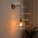 Axyaa Vintage Green Glass Copper Wall Lights with LED and Pull Chain Switch