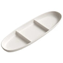 Axyaa Ceramic Grid Plate for Sushi, Snack, Dessert - Premium Three Grid Seasoning Plate