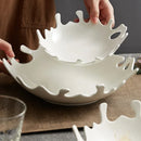 Axyaa Coral Ceramic Tableware Set for Salads, Desserts, Fruits - Family & Restaurant Dishes