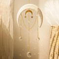 Axyaa Crystal Prism Suncatcher Dream Catcher Macrame Ornament Moon Sun Hanging Decoration