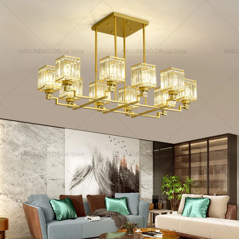 Axyaa Crystal Chandelier: Modern Elegance for Home, Restaurant, and Bedroom