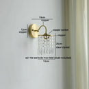 Axyaa Brass LED Crystal Wall Lights for Living Room Bedroom Decor
