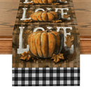 Axyaa Thanksgiving Pumpkin Coffee Leaves Table Runner