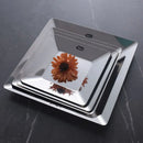 Axyaa Stainless Steel Square Plate for Dim Sum and Barbecue