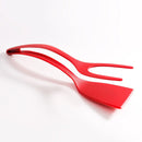 Axyaa Nylon Grip Flip Tongs - 2 in 1 Steak & Egg Spatula Clamp