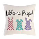 Axyaa Easter Bunny Eggs Pillow Cover - Home Decorative Throw Pillow Case