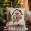 Axyaa Christmas-themed Cushion Covers Set for Sofa, Bedroom, Car - Rectangular Pillow Cover