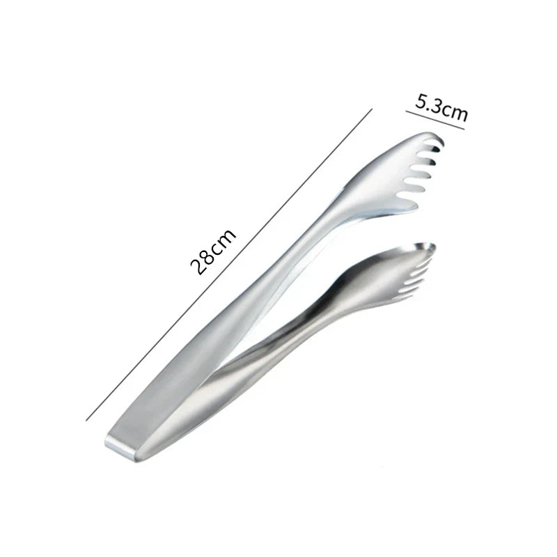 Axyaa Stainless Steel Food Tongs: Buffet BBQ Serving Clip for Home Kitchen