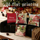 Axyaa Christmas Print Pillow Cover for Sofa Bedroom Car Cushion