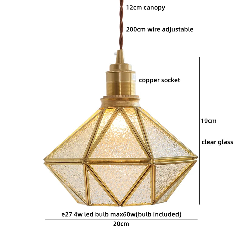 Axyaa Wood Glass LED Pendant Light Headboard Chandelier Black Walnut